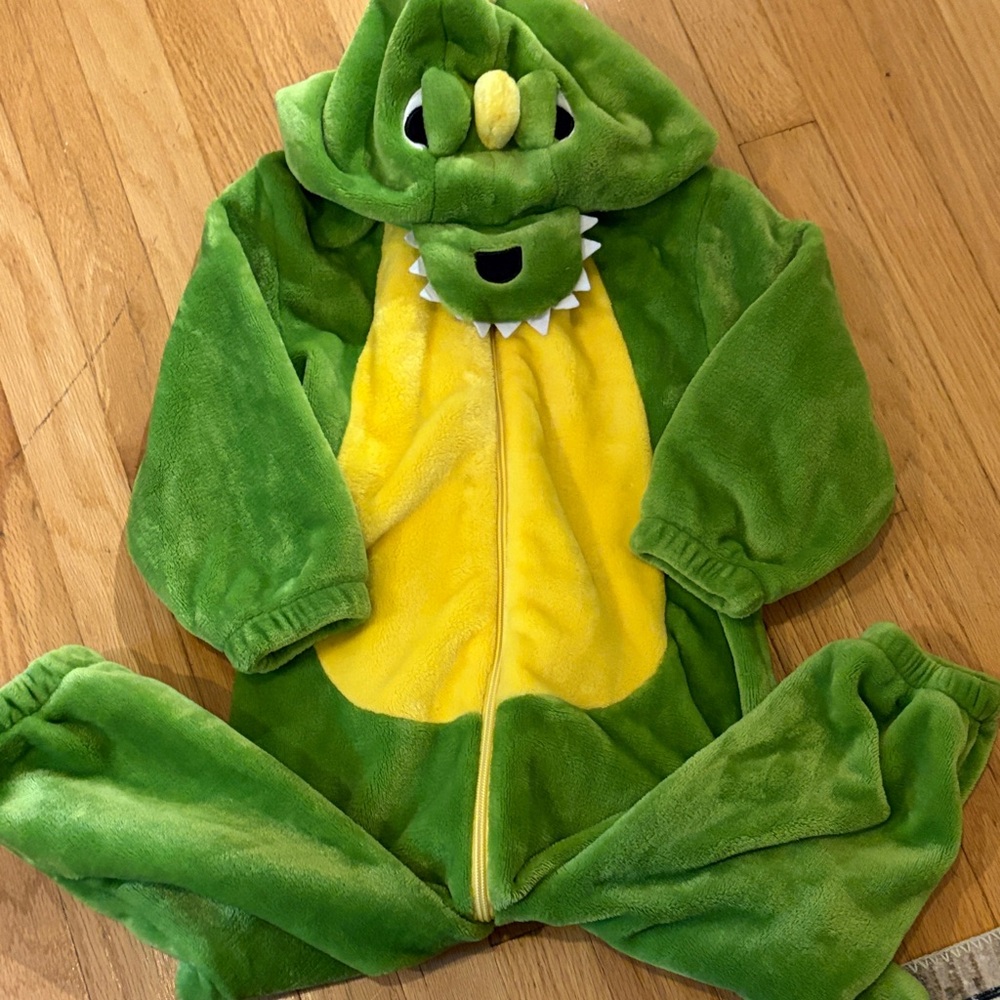 Green and Yellow Dinosaur Costume size 3-5